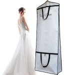 Housse robe de marie longue 180cm pliable et portable anti poussire etanche mite humidit 1 pice (blanc) ...