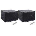 Housse de salon de jardin - vidaxl - 2 personnes - noir - pe impermable et rsistant aux uv - 122x112x98 ...