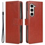 Housse pour samsung galaxy z fold 5 5g - etui coque pochette portefeuille - marron