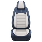 Housse de si�ge auto - hellove - universelle - cuir pu - bleu et blanc - protection compl�te