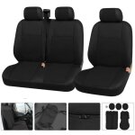 Housses de siège avant 2 + 1 fourgon camionnette renault master trafic - tissu polyester durable - noir ... Housses de siège avant 2 + 1 fourgon camionnette renault master trafic - tissu polyester durable - noir ...