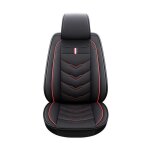 Housse de si�ge de voiture en cuir pu antid�rapante - compatible avec airbagnoir rouge si�ge simple au ...