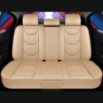 Housse de si�ge de voiture - hellove - universelle - cuir pu - beige - 3 pi�ces
