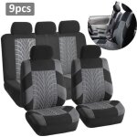 Momotou housse de si�ge voiture universelle gris fonc� 9 pi�ces ? texture pneu avant et arri�re