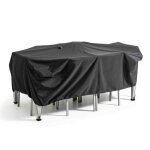 Housse de table de jardin noire 200 x 130 cm - oviala Housse de table de jardin noire 200 x 130 cm - oviala