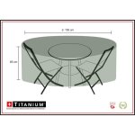 Housse de table ronde + chaises 150 cm - noire - thermacell - meuble de jardin