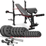 Banc de musculation pliable hs - 1055 avec ensemble dhalt�res de 38 kg de hop - sport pupitre de curl ...
