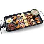 Plaque de gril �lectrique - ohmg - hst barbecue - acier inoxydable - 68x28cm - 1355w