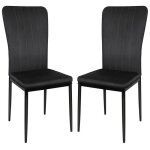 Hst - chaises de salle  manger en velours noirs - lot de 2 - avec dossier incurv - style moderne convient ...
