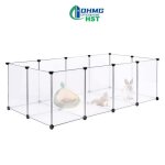 Enclos pour animaux - hst ohmg - parc en plastique - blanc - chien - int�rieur