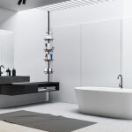 tagre  4 niveaux en acier inoxydable - ohmg - hauteur rglable - sans coins  percer - noir