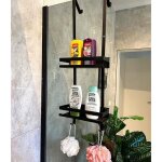 tagre de douche  suspendre - ohmg - hsturyz - noir - acier inoxydable - 74 * 25 * 10. 2cm