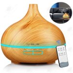 Diffuseur dhuiles essentielles - passionova - htbe - ultrasons muet - aspect grain de bois - veilleuse ...