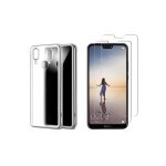 Huawei p20 lite (pack 2 en 1) - coque gel tpu souple transparente r�sistante anti choc + 2 films protection ...