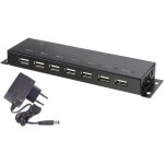 Hub usb 2. 0 renkforce rf - 4791678 7 ports botier mtallique pour montage mural noir 1 pc(s)