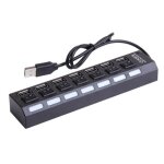 Hub usb aliment� hub usb 2. 0 � 7 ports plus ports avec interrupteurs marche / arr�t - adaptateur dalimentatio ...