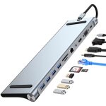 Hub usb c 11 en 1 adaptateur usb c pour macbook pro - air hdmi 4k vga pd 100w ethernet sd - tf audio ...