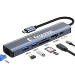 Hub usb c 7 en 1 - kingcenton kn71 - adaptateur usb c avec 1000m ethernet gigabit - hdmi 4k - pd100w ...