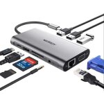 Hub usb c adaptateur usb c hub 10 en type c avec ethernet rj45 1000m ports hdmi 4k vga usb 3. 0 port ... Hub usb c adaptateur usb c hub 10 en type c avec ethernet rj45 1000m ports hdmi 4k vga usb 3. 0 port ...