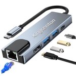 Hub usb c hdmi ethernet 5 en 1 adaptateur usb c hub pour macbook lenovo dell xps avec 100m ethernet rj45 ...