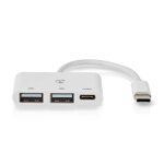 Hub usb - nedis - ccgb64785wt01 - 3 ports - usb - c et usb 2. 0 - blanc