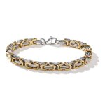 Bracelet - hueihwoh - 21cm - acier au titane - argent� et dor� - cadeau id�al