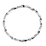 Bracelet - hueihwoh - maille oblique b�ton - acier au titane - ajustable 20. 5 � 25. 5 cm - 3. 8 mm