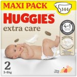Huggies - couches extra care b�b� - taille 2 (3 - 6 kg) - 144 pi�ces - maxi pack - hypoallerg�niques ...