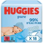 Lingettes pour b�b� - huggies - huggies pure - 99% deau - hypoallerg�niques - sans parfum