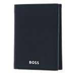 �tui pour carte de cr�dit - hugo boss - classic grained - cuir de vache - bleu fonc� - rfid int�gr�