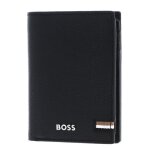 �tui pour carte de cr�dit - hugo boss - iconic trifold - cuir de vache - noir - protection rfid