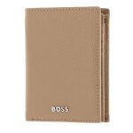 Porte - monnaie - hugo boss - classic grained wallet - cuir 100% - brun clair - souple
