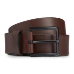 Ceinture - hugo - gionio - cuir de vache - marron fonc� - largeur 4 cm