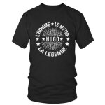 T - shirt homme - hugo lhomme le mythe la lgende - 100% coton - col rond - manches courtes