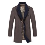 Boutique hugo - mode caban mi - longue manteau en laine homme simple boutonnage pardessus vtements homme ...