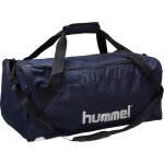 Sac de sport hummel core - marine - fond rigide - 1 poche zippe - 4 tailles