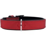 Collier pour chien - hunter - softie - simili cuir - rouge / noir - taille 55