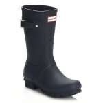 Hunter original short bottes en caoutchouc bleu marine pour femme