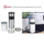 Huole cendrier ext�rieur avec poubelle en acier inoxydable 12l litres argent 25 x 25 x 60 cm