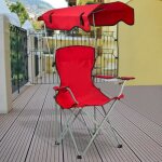 Chaise de plage pliante huole - rouge - 50 * 50 * 90 / 120cm - chaise de p�che parapluie auvent