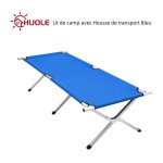 Lit de camp pliant huole - bleu - 190 cm x 64 cm - pour camping r�gulier