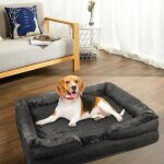 Huole lit orthop�dique pour chiens de grande taille avec cl�ture en mousse en forme d?uf lavable et antid�rapa ...