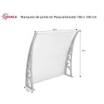 Huole marquise de porte en polycarbonate 100 x 100 cm