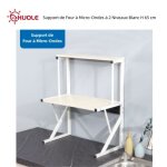 Huole support de four � micro - ondes - meuble de rangement cuisine � 2 niveaux blanc h 65 cm