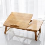 Support tablette - huole - table de lit pour ordinateur portable - bambou - pliable - 66x35x30cm