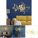 Sticker mural fleurs art plastique dor�