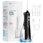 Hydropulseur jet dentaire sans fil - nobrand - 300 ml - 5 buses - 4 modes - ipx7 tanche - noir