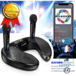 I� karaoke wireless microphone portable home ktv player mobile phone holder bluetooth speaker (2 wireless ...