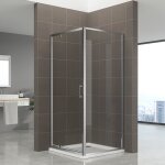 Ibea cabine de douche h 190 cm porte pivotante verre 6 mm transparent 80 x 80 cm + receveur inclus Ibea cabine de douche h 190 cm porte pivotante verre 6 mm transparent 80 x 80 cm + receveur inclus