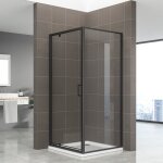 Ibeablack cabine de douche h 190 cm porte pivotante verre 6 mm transparent 90 x 70 cm (porte 90) Ibeablack cabine de douche h 190 cm porte pivotante verre 6 mm transparent 90 x 70 cm (porte 90)